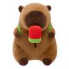 Watermelon Cream Ice Capybara Plush Toy With Transparent Backpack Doll Animal