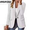 Autumn Long Sleeve Solid Color Cardigan Small Suit Jacket Woman Jackets & Coats