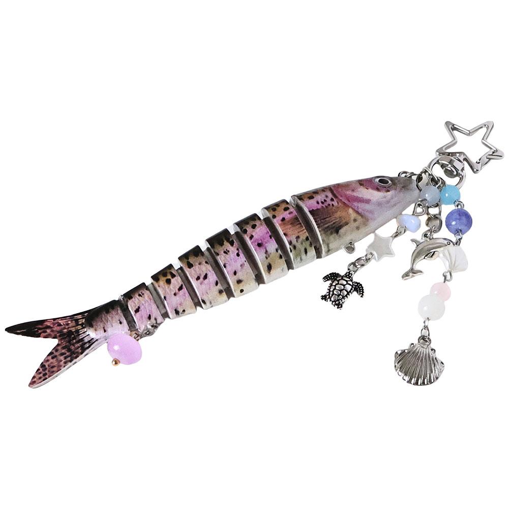 Fish Keychain Acrylic Fishing Lure Keychain Backpack Pendant Fishing Gifts for Men