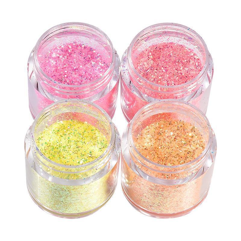 Dreamy Summer Glitter Mix: Hexagonal Sequins, Laser, and Fine Glitter In DIY Hemp Material.