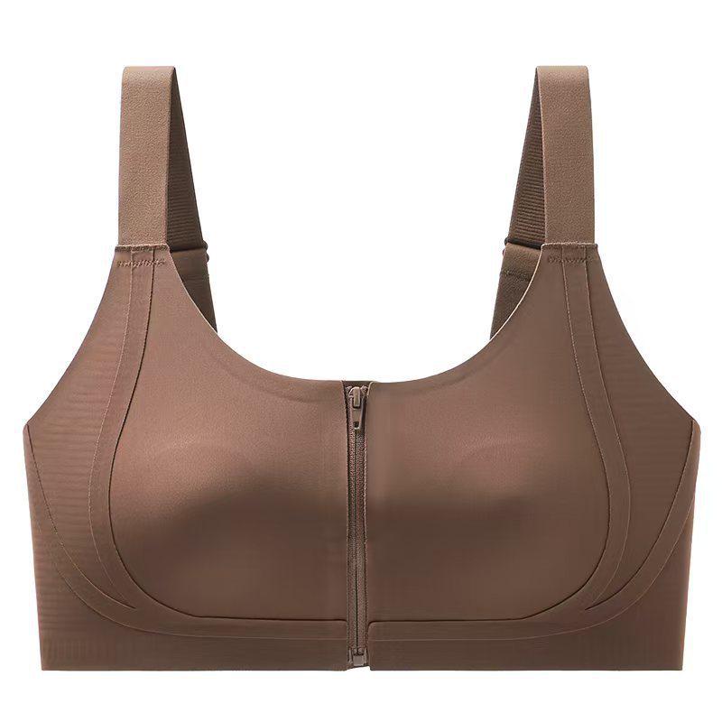 Women's Seamless Front-Zip Bra - Butterfly Strap Style for a Streamlined Look