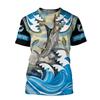 Vintage T Shirt for Mens Fishing 3D Print Outdoor Sports Short Sleeve Top Casual Man's T-Shirt Loose Tee Graphic Men Clothing