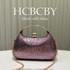 Evening Bag for Women Sparkly Handbag with Chain Women's Shoulder Bag Women's Elegant Pleated Clutch Purse for Wedding Prom Party Crossbody Bags