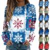 Women's Fashion Casual Long Sleeve Christmas Printed Neck Sweatshirt Top