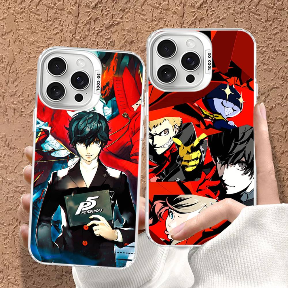 Аниме Чехол для телефона P-PersonaS-5 Для iPhone 17 16 15 14 11 12 13 Pro Max Pro Plus Цветной Серебристый Чехол