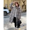Fashion Winter Womens Thickened Long Down Cotton Coat Loose Warm Padded Jacket Knee Length