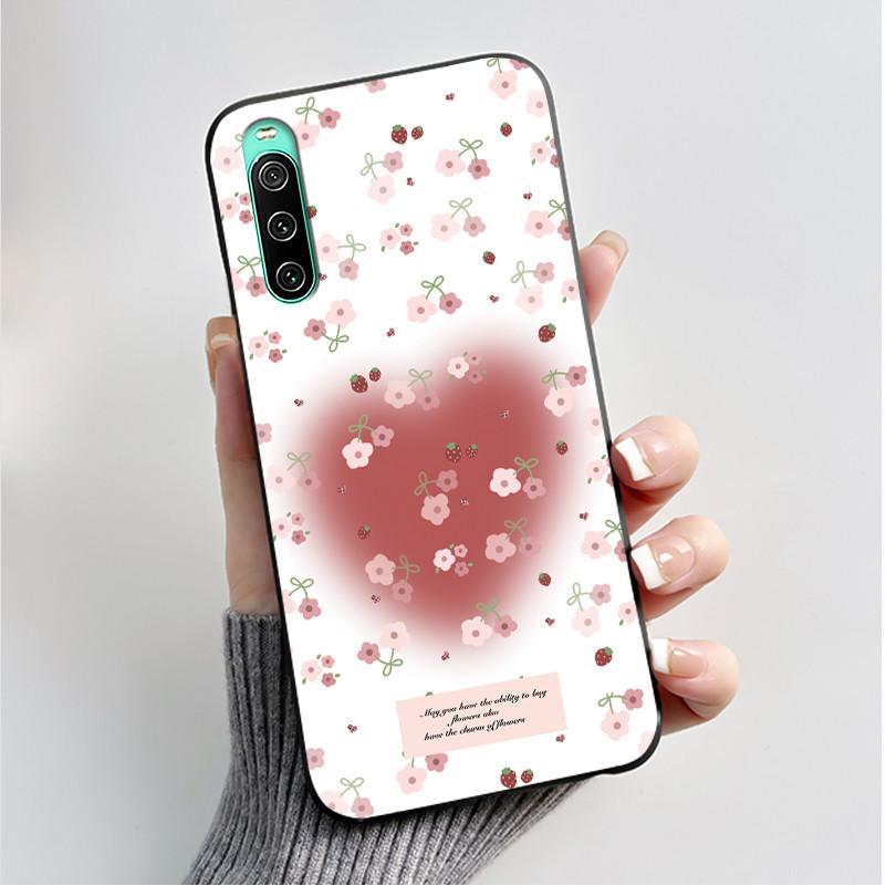 For Sony Xperia 10 VI V IV III II Case Luxury Fashion Butterfly Flowers Soft Black TPU Cover Ultrathin Shockproof Shell Fundas