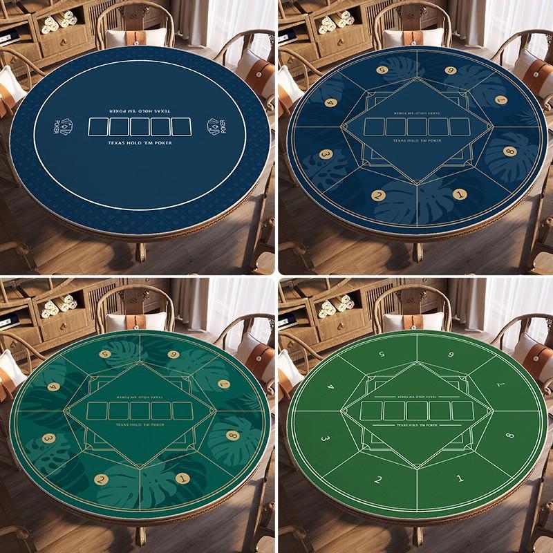 Ткань для стола для покера Texas Hold'em, круглая - Устойчивая к пятнам, нескользящая, кристальный велюр