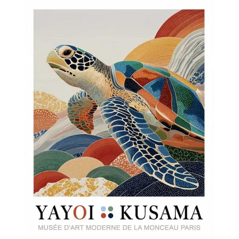 Yayoi Kusama Exhibition Art Poster Print Sunset Octopus Jellyfish mushroom Canvas Painting Abstract Koi Fish Wall Art Home Decor