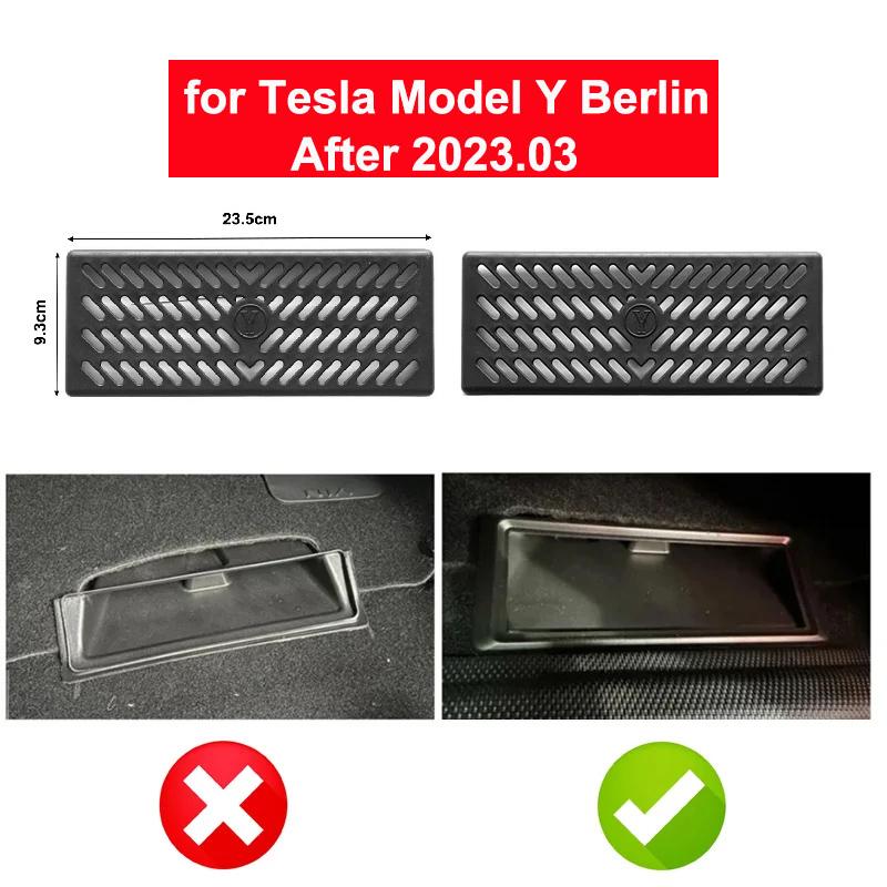 2 шт. Крышка воздуховода для автомобиля Model Y Для Tesla Model Y 2025 Улучшенная застежка Установочная Защитная решетка Пылезащитный чехол Под сиденьем Стайлинг