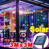 3M Solar Curtain Light LED Outdoor Waterproof Garland Decoration String Lights Yard Christmas Fairy Garland String Lights