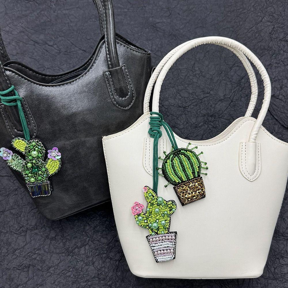 DIY Bouquet Pendant Potted Green Plants Bag Chain Charms Bag Accessories Car Accessory