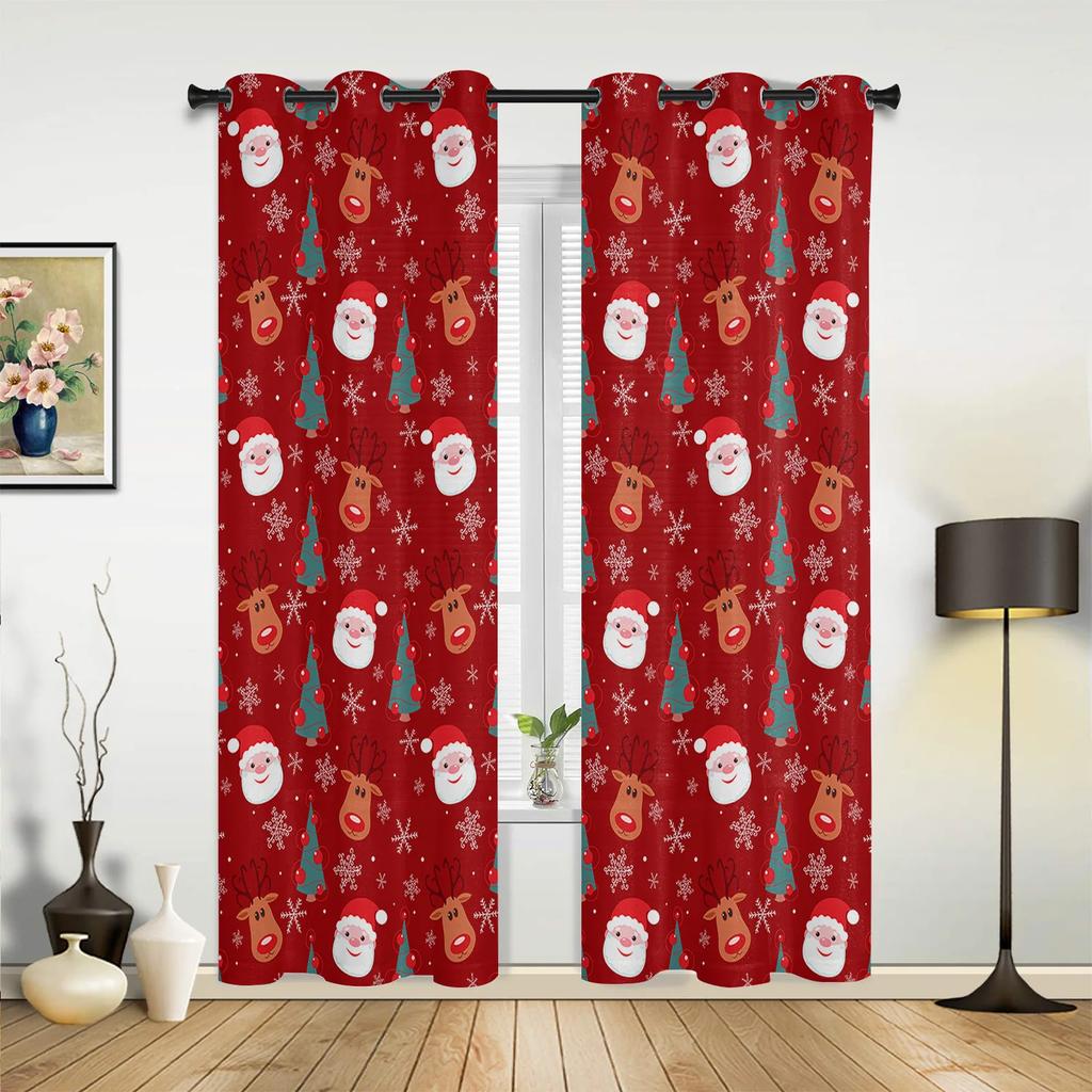 Рождественская елка Подарочные колокольчики Деревня Снег Оконные шторы Декор для дома Спальня Кухня Гостиная Рождественские украшения Рождественские подарки