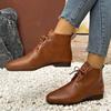 Women's Shoes 2024 High Quality Ankle Women's Boots Fashion Front Lace-up Office and Career Hot Sale Plus Size Shoes for Women