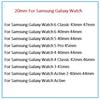 Ремешок из ПУ кожи 20 мм для Samsung Galaxy Watch 7 6 5 4 44 мм 40 мм 5 pro 45 мм Ремешок Galaxy Watch 6 Classic 47 мм 43 мм Браслет
