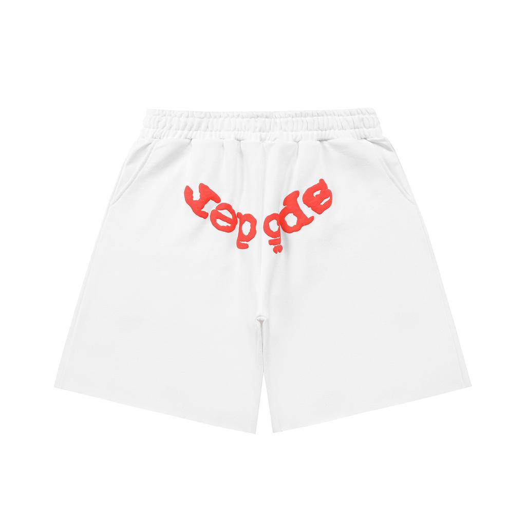 Cross-border European and American trendy brand sp5de spider web letter fake two-piece casual shorts men's and women's high street sports 
