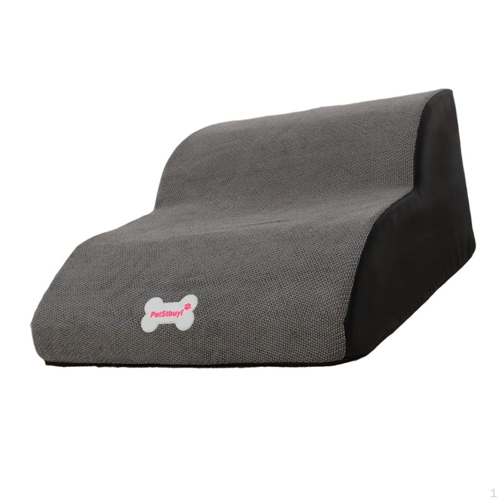 Dog Stairs 2 Step for High Bed and Couch,with Washable Cover,High Density Foam Steps Pet
