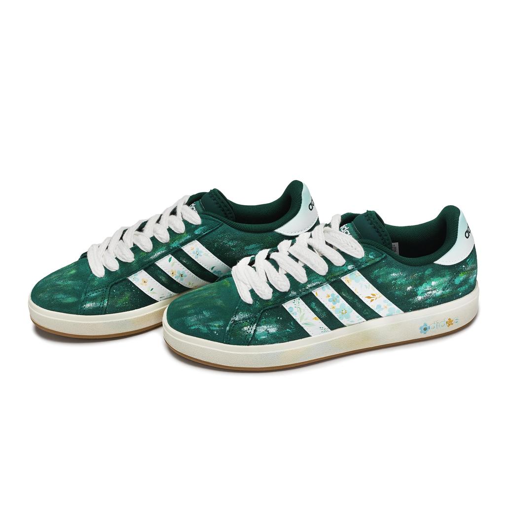 Adidas Grand Court Base 00s RTHS Floating Light Spring Scenery Abrasion Resistant Low top Skateboard Shoes Unisex Green IH6187(TeamR-)