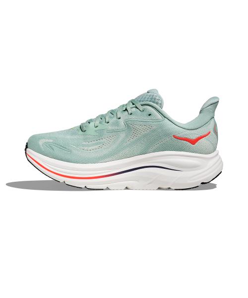 [Hoka] Clifton 10 Wide - Sage:Neon Flame 1162032-SGNN