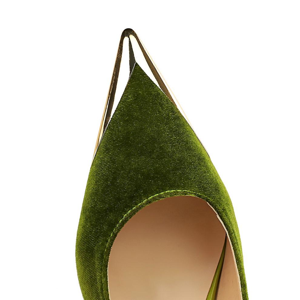 Женские модные банкетные бокалы для вина на высоких каблуках, замшевые одинарные туфли с металлическими острыми краями и выдолбленным задним ремешком