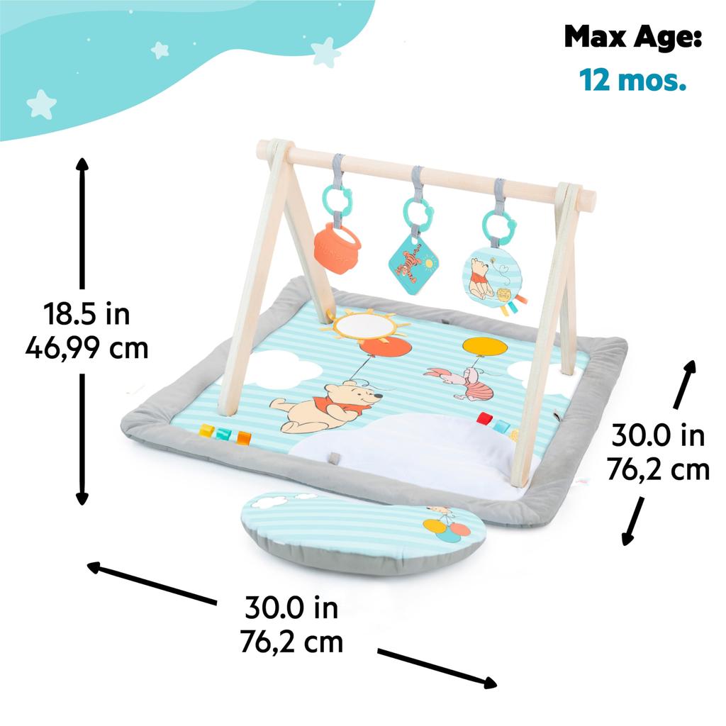 Bright Starts Winnie the Pooh Tummy Time Activity Gym 0 months Activity Gym Baby Gym Baby Mat Play Gym Blue 13124