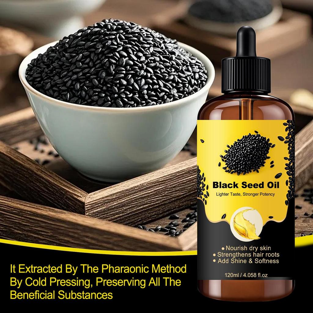 Масло черного тмина — укрепляет и питает волосы, контролирует пушистость и облегчает укладку — подходит для мужчин и женщин с любым типом волос, 120 мл