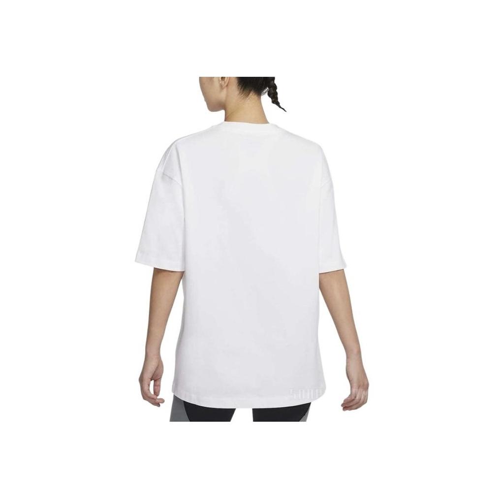 Jordan Однотонная футболка с круглым вырезом и принтом логотипа с коротким рукавом, женские топы, белая DD7058-100