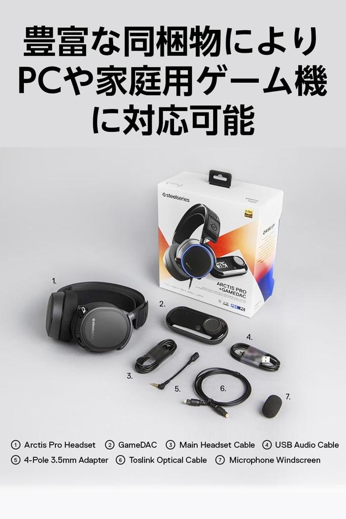 Игровой ЦАП в комплекте с игровой гарнитурой SteelSeries Arctis Pro Game DAC Проводная черная MixAmp PC PS4 PS5 Совместимость 61453 + Hi-Res