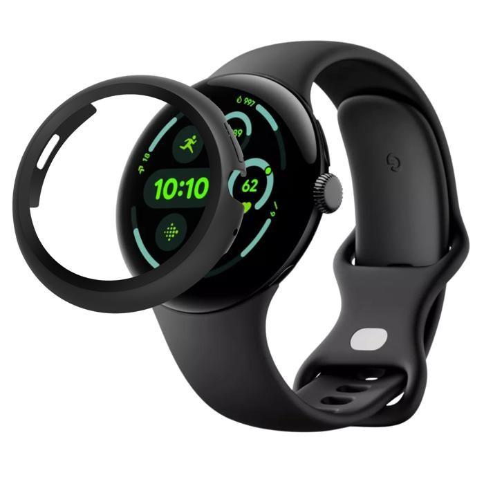 Чехол совместимый с Google Pixel Watch 3 - 45 мм - Жесткая защита черный чехол экран закаленное стекло Phonillico®