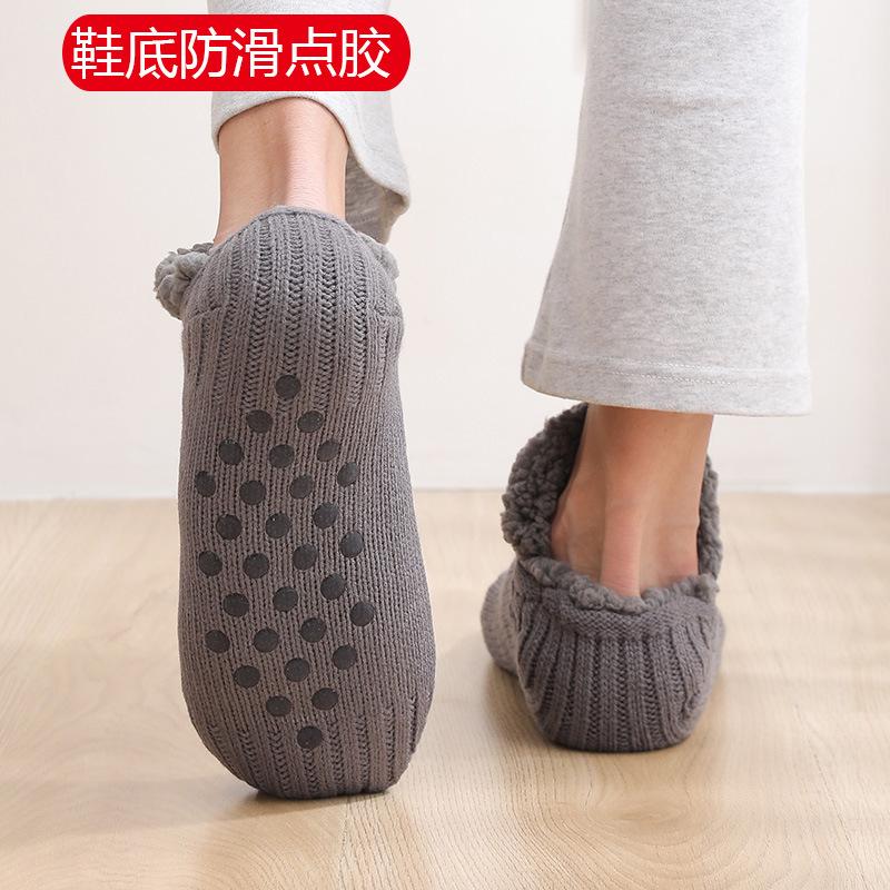 Thickened Winter Woven Thermal Cashmere Socks Floor Socks Women Carpet Home Plus Socks Velvet Sleep Socks Slippers Boat Socks