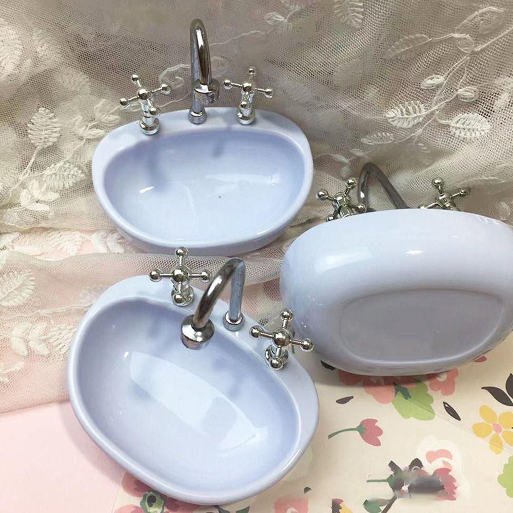 Модель сцены унитаза Миниатюрный туалет Ванна Умывальник Кукольный домик Ванная Кукольные аксессуары