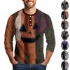 Men's Halloween Printed Collar Three-Quarter Sleeve