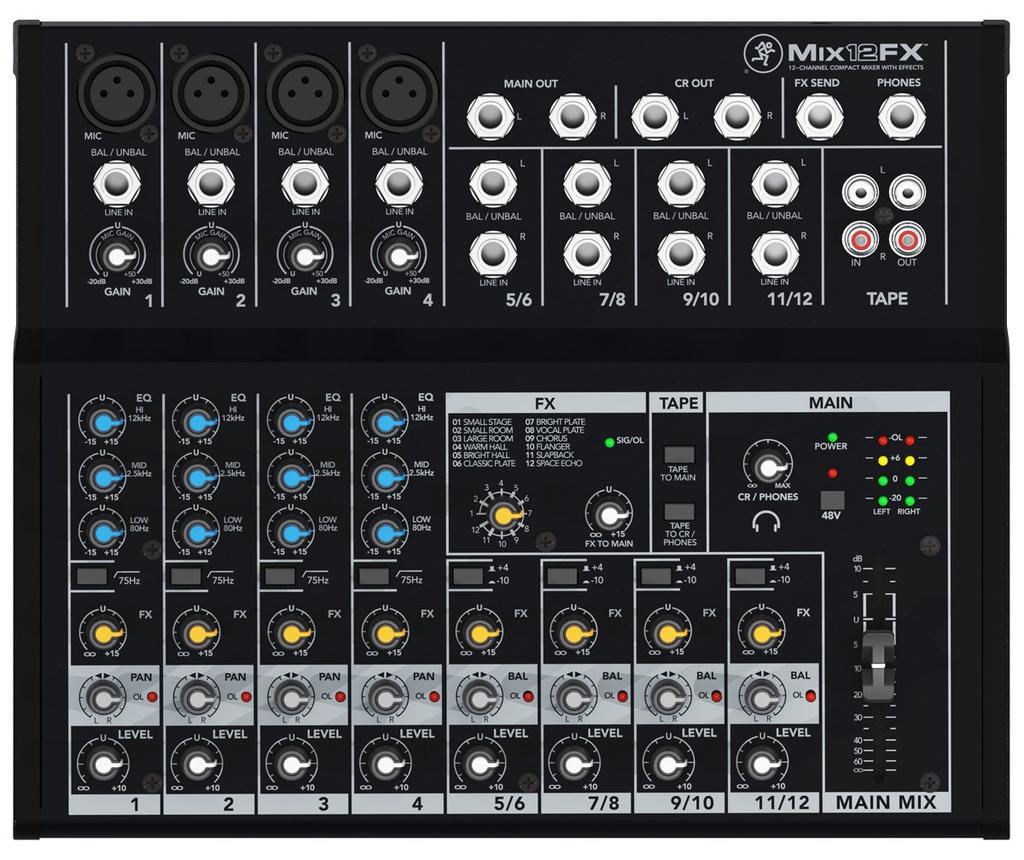 MACKIE MIX12FX Analog Mixer with Effects Ultra-compact Built-in