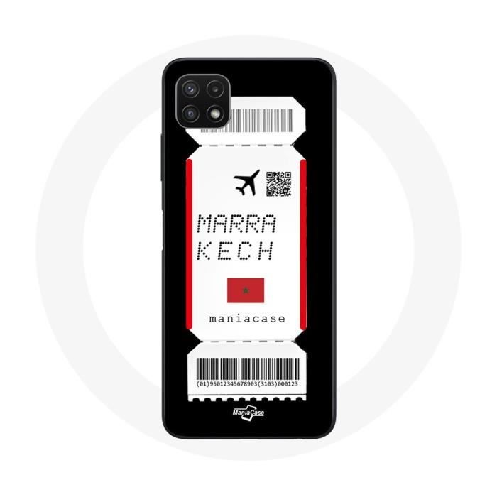 Coque pour Samsung Galaxy A22 5G Billet d'avion Marrakech Maroc