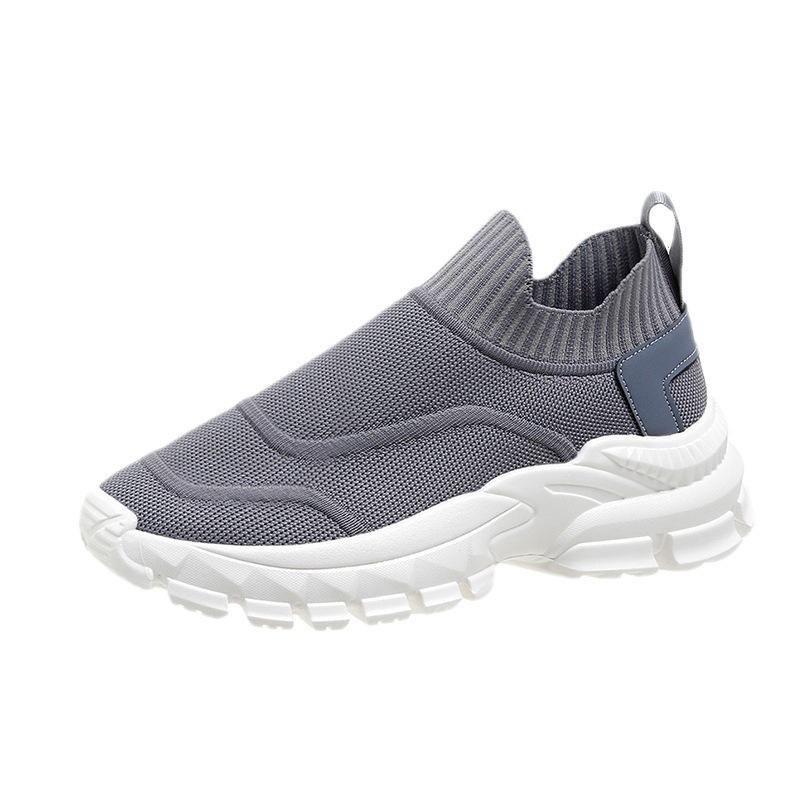 2025 весна и лето новые дышащие плетеные туфли для папы однопедальные ленивые носки женские повседневные спортивные кроссовки для бега