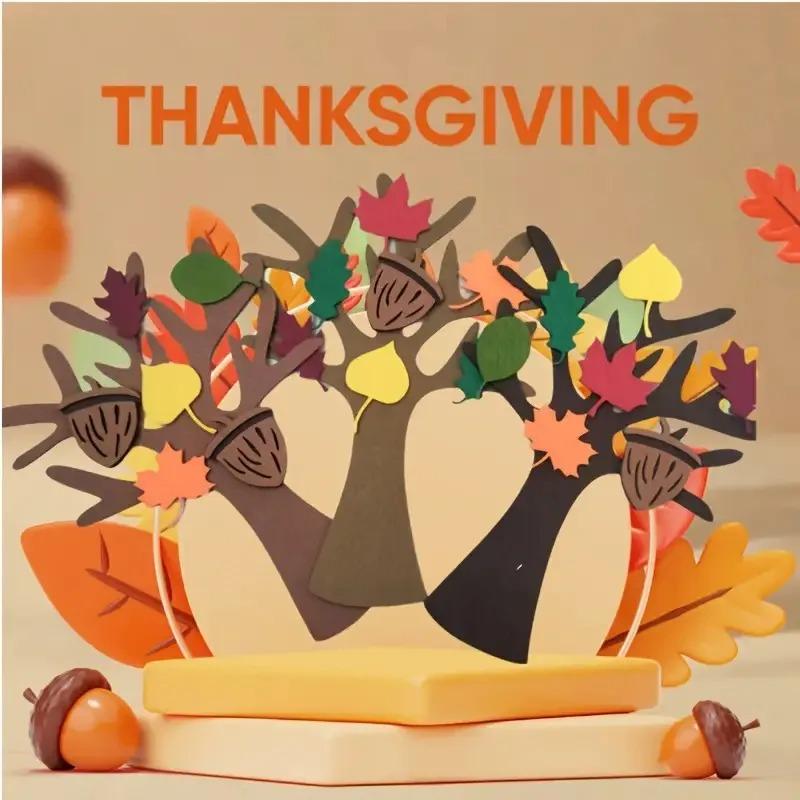96 шт. Набор для рукоделия «Сделай сам» из фетра «Дерево», ручная работа, для осеннего украшения дома, подарки для вечеринки в честь Дня благодарения, рождественский настенный декор