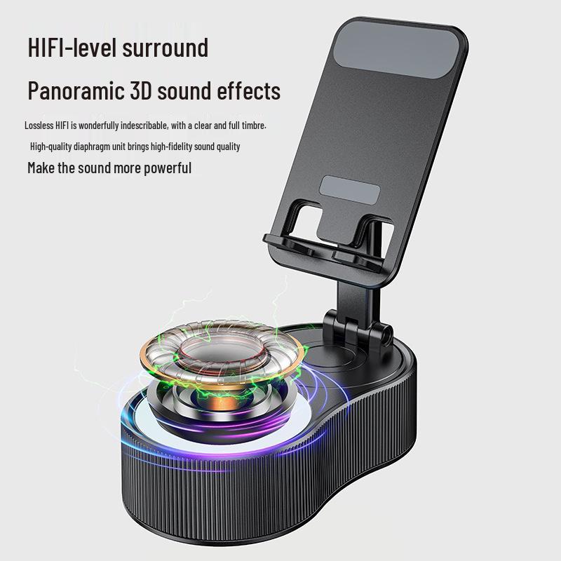 360° Rotating Phone Holder with Power Bank, Bluetooth Speaker & Portable Atmosphere Light