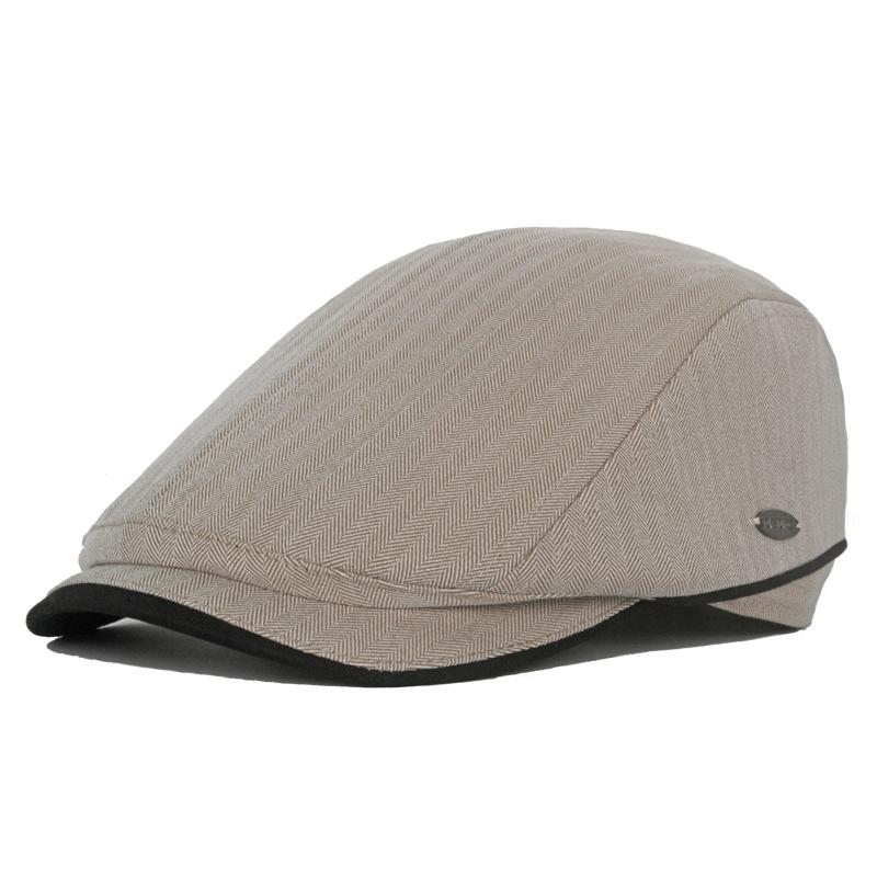 Мужской берет, полосатая кепка с рисунком «елочка», весна-лето, тонкая кепка вперед, уличная шляпа от солнца, кепка газетчика