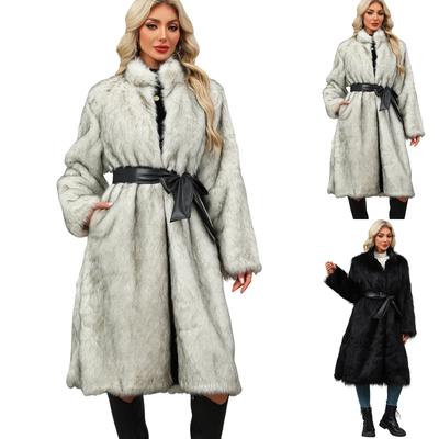 Женский тренч свободного кроя однотонной расцветки