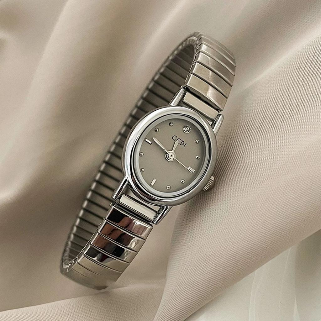 Retro Luxury Women's Watches with Oval Small Dial Waterproof Women's Watch with Stretch Band Quartz Movement Gift Timepiece