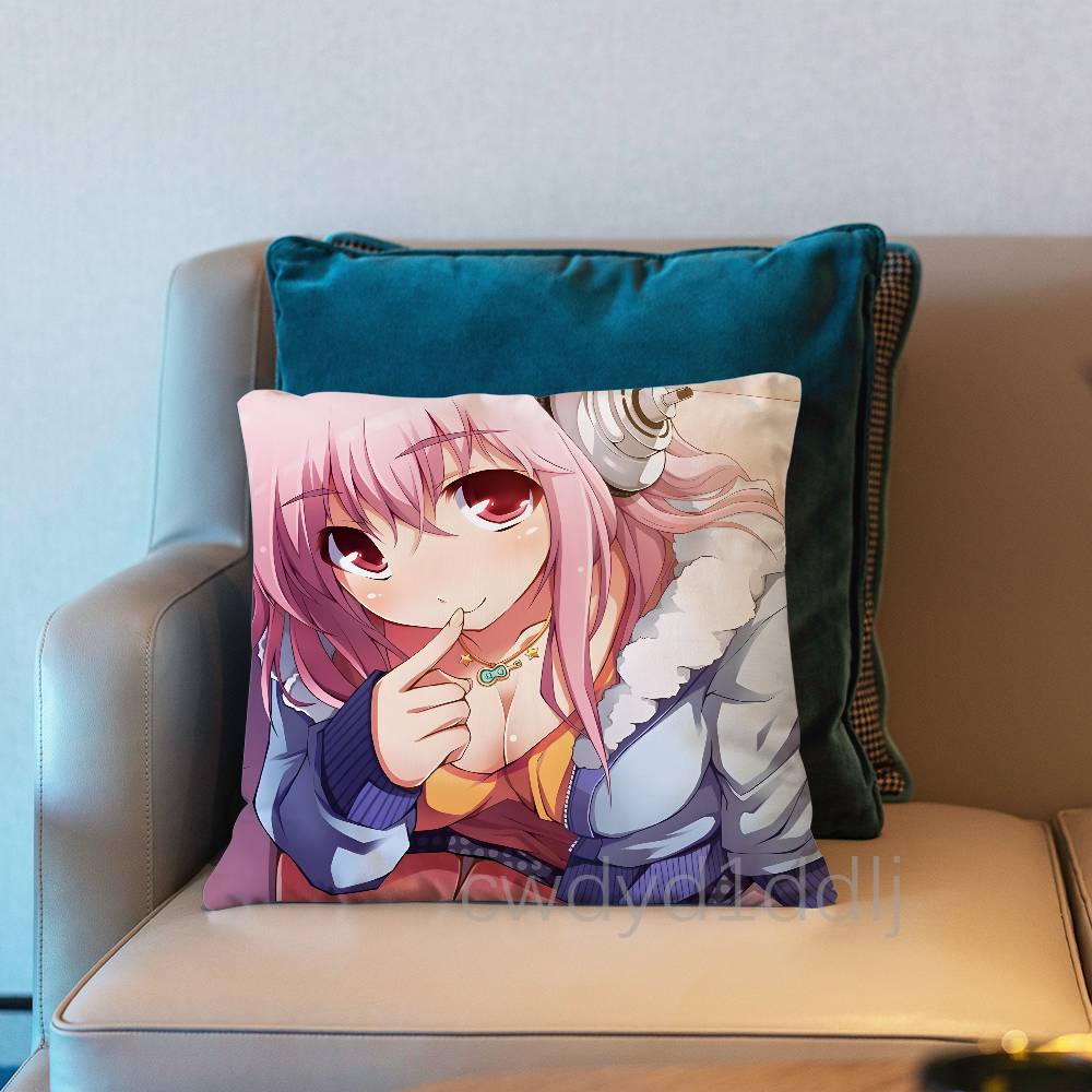 SSuper Sonico Аниме Наволочка Короткий Плюш Декоративная Подушка для Дивана Подарок для Дома Двусторонняя Печать Подушка