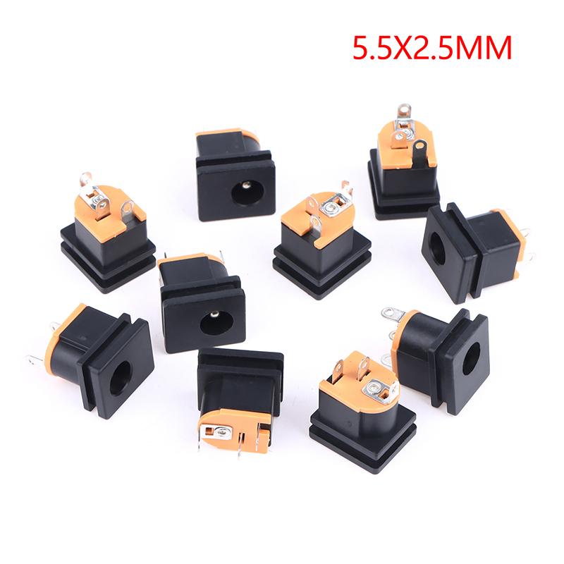 ГОРЯЧИЙ! 10 шт. DC Разъем питания DC-015 Jack С Отверстием Под Винт 5.5-2.1 MM / 5.5-2.5MM Квадратный Для Монтажа На Панель 5.5X2.1MM / 5.5X2.5MM