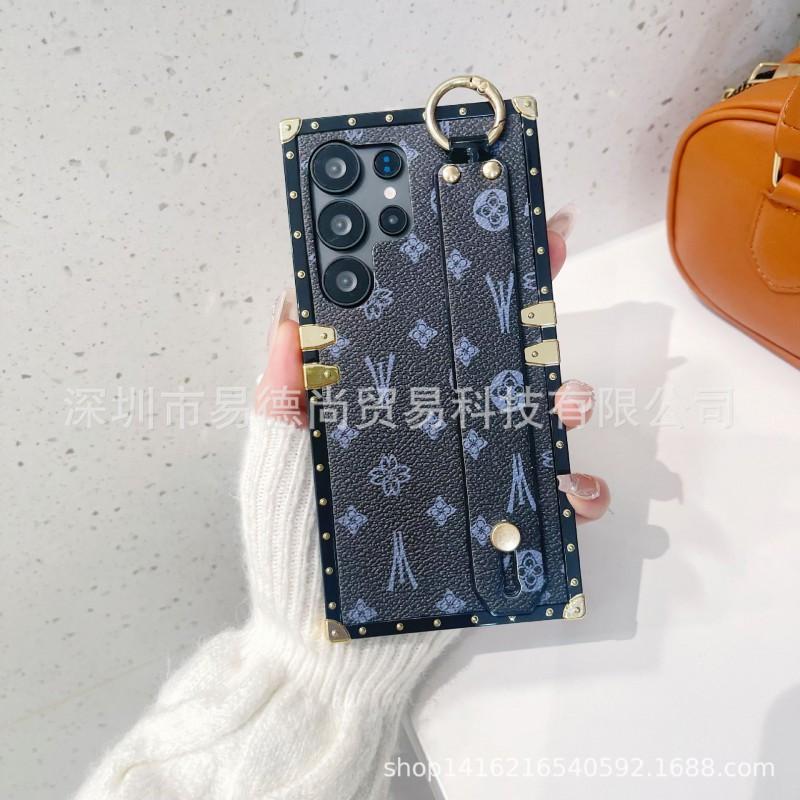 Square Band Compatible Phone Case Galaxy S25 Ultra S26 Plus Soft TPU Leather Cover Shockproof Stand Design