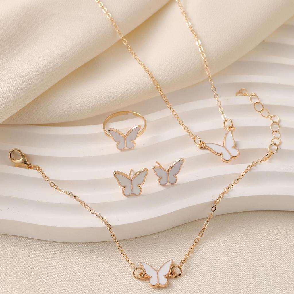 Exquisite White Butterfly Glaze Necklace: Elegant, Versatile, and Trendy Clavicle Chain.