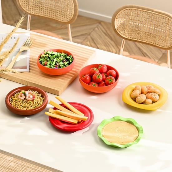 Hamburger Appetizer Plates Set 6-Layer Mini Plate Sets for Dessert Sauces Dip Stackable Serving Dishes for Snacks Sushi Parties