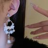 GemChic женские новые элегантные серьги с бриллиантами в виде цветка-колокольчика и жемчужной бахромой, этнические модные серьги-гвоздики, подарок на день рождения, Рождество