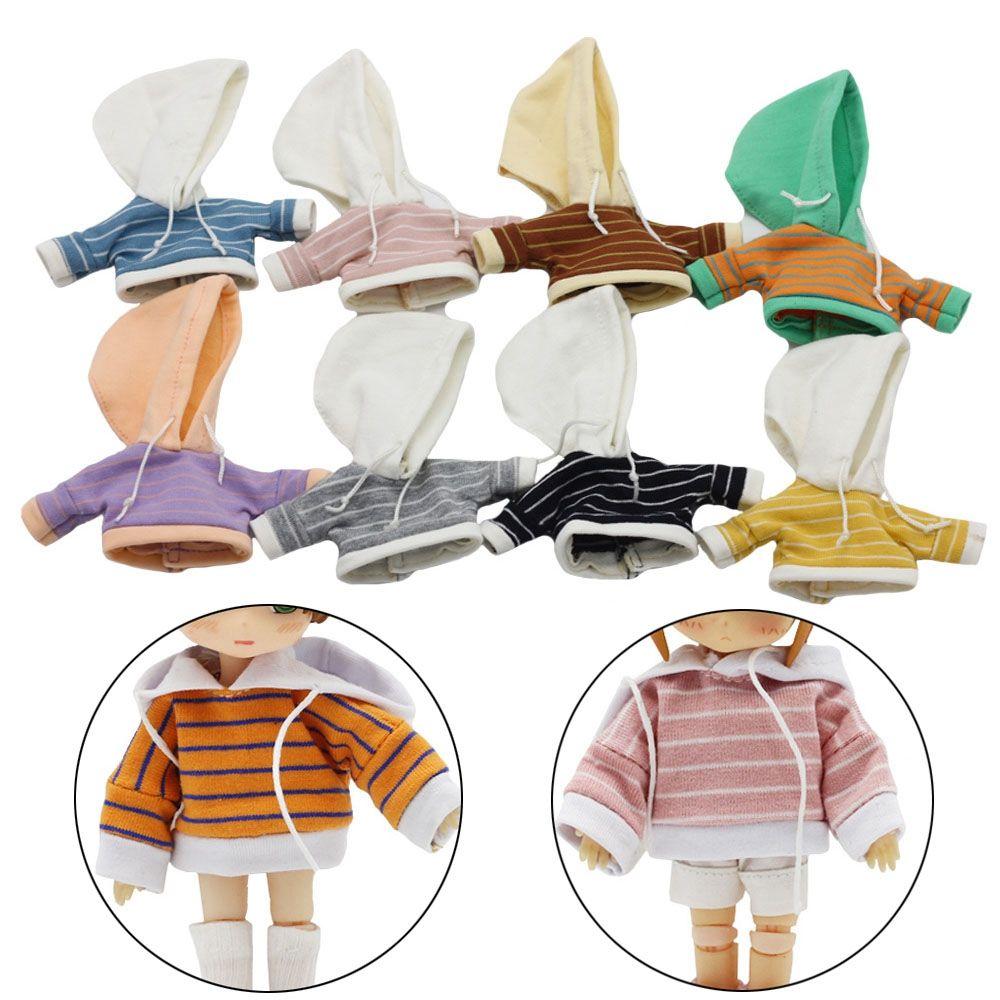 6 Colors 11,1/12 Doll Candy Colors Long Sleeve Clothes Doll Coat T-shirt Sweater Striped Sweatshirt