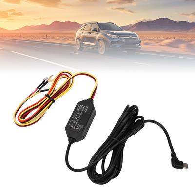 Комплект для скрытой проводки автомобильной камеры USB C Адаптер Кабель питания с дисплеем напряжения Поддержка режима парковки 24/7 и обнаружения движения