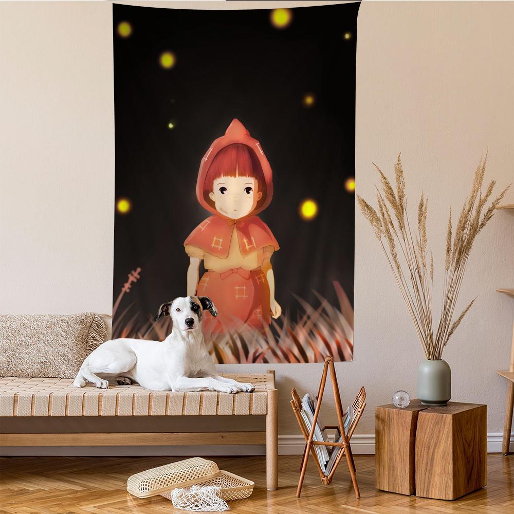 GGrave of the FFireflies Anime Tapestry Hanging Tarot Hippie Wall Rugs Dorm Home Decor