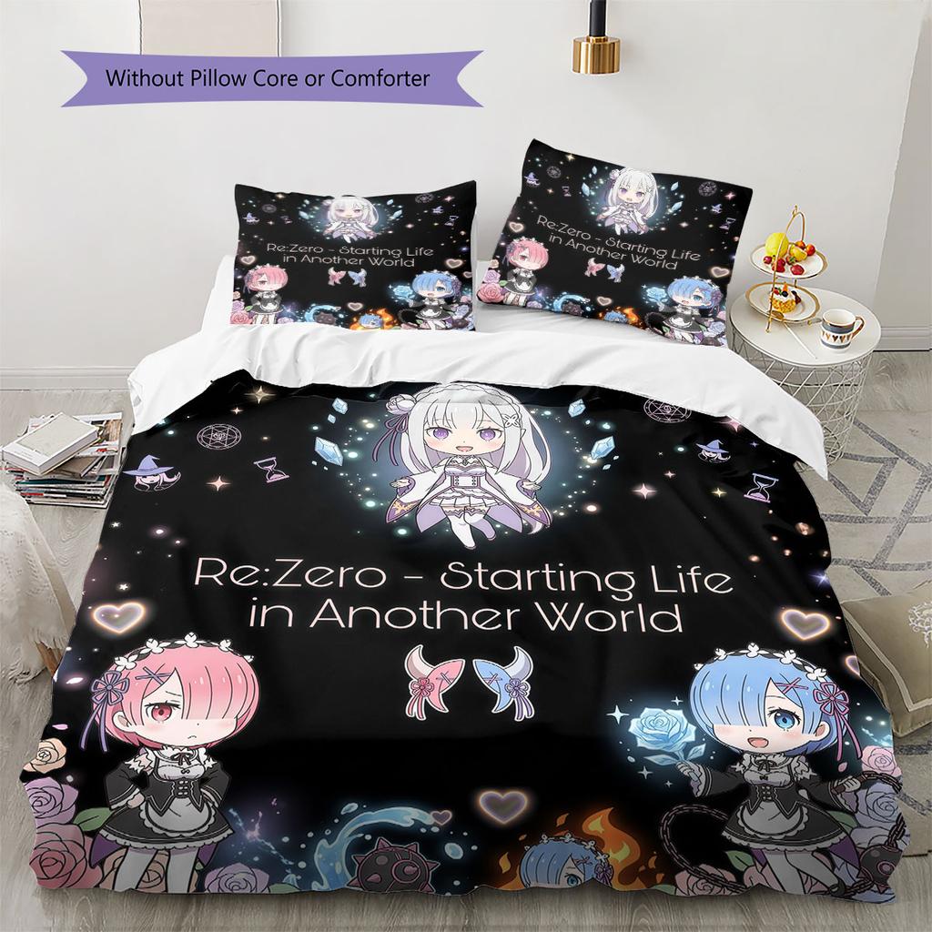 Re Zero Soft Duvet Cover Kid's Bedding Set,Extra Large Size Christmas Gifts Various Sizes Available -HE222